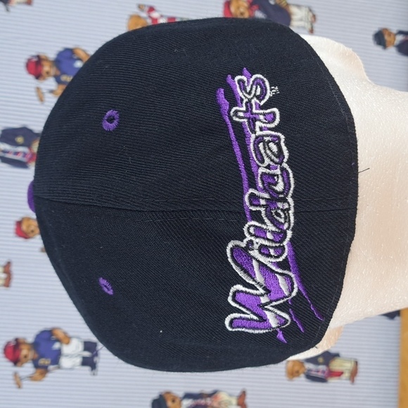 Vintage Northwestern University Wildcats embroidered spellout black & purple hat - Picture 3 of 7
